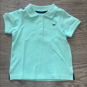 Vineyard Vines Light Green Polo with Navy Accents